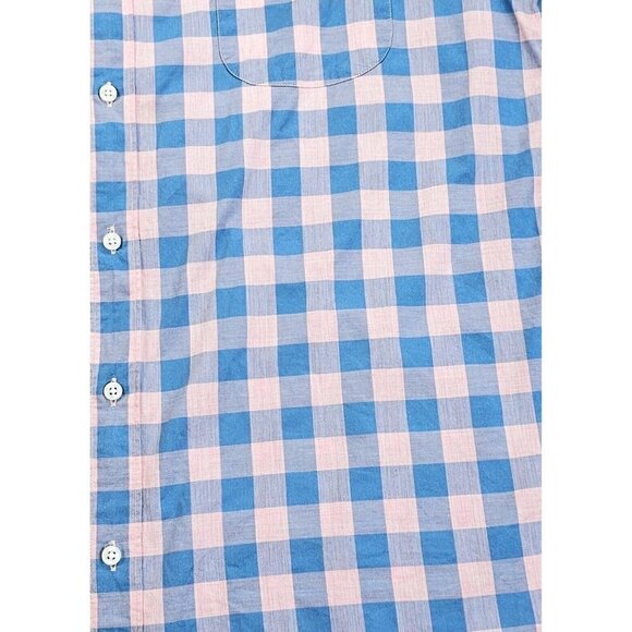 J. Crew Slim Stretch Size XL Men's Blue Pink Check Button Down Long Sleeve Shirt - Picture 6 of 11